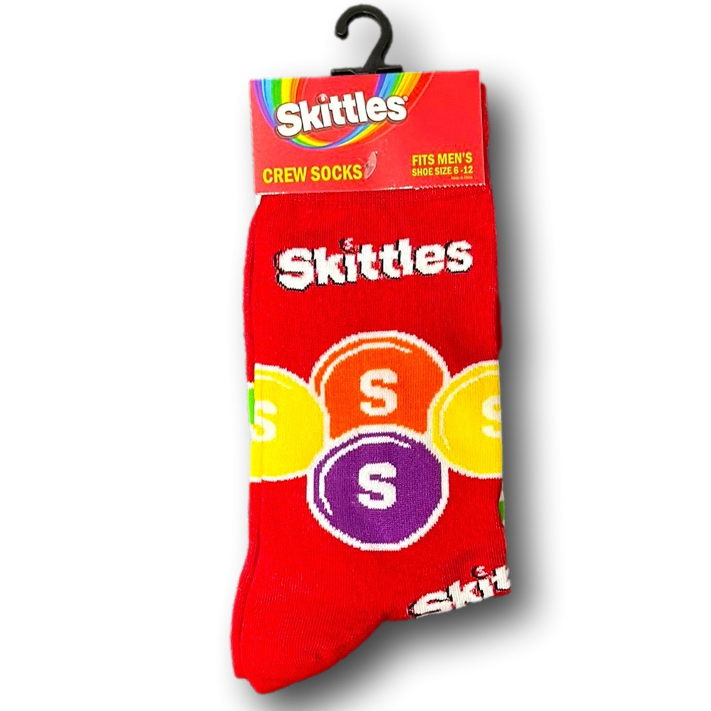 3/$20 Skittles Candy Funny Novelty Crew Socks - NWT